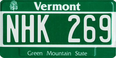 VT license plate NHK269