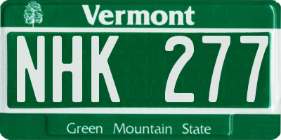 VT license plate NHK277