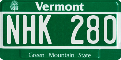 VT license plate NHK280