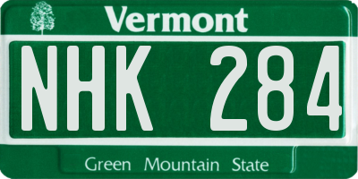 VT license plate NHK284
