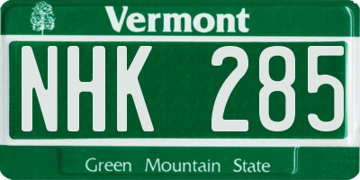VT license plate NHK285