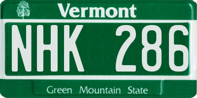 VT license plate NHK286