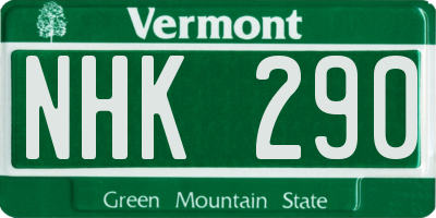 VT license plate NHK290