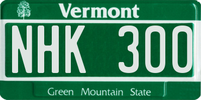 VT license plate NHK300