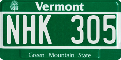 VT license plate NHK305