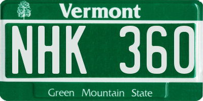 VT license plate NHK360