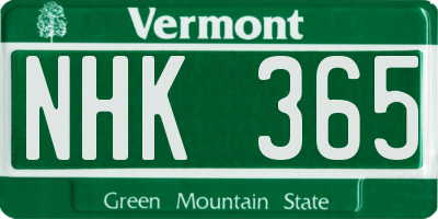 VT license plate NHK365