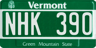 VT license plate NHK390