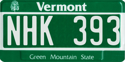 VT license plate NHK393
