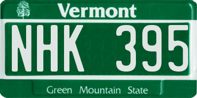 VT license plate NHK395