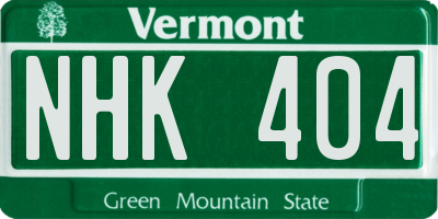 VT license plate NHK404