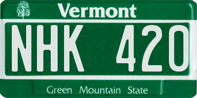 VT license plate NHK420