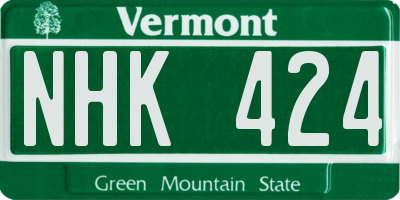 VT license plate NHK424