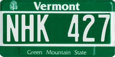 VT license plate NHK427