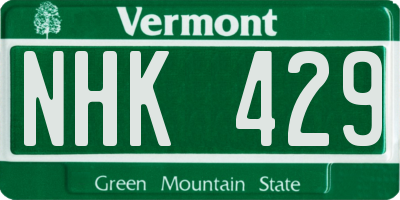 VT license plate NHK429
