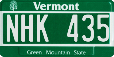 VT license plate NHK435