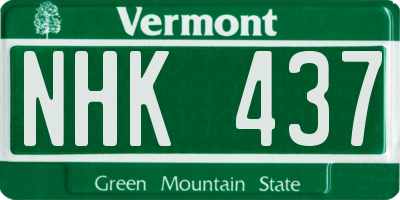 VT license plate NHK437