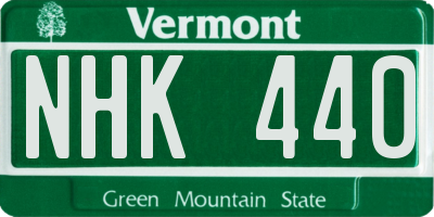 VT license plate NHK440
