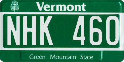 VT license plate NHK460