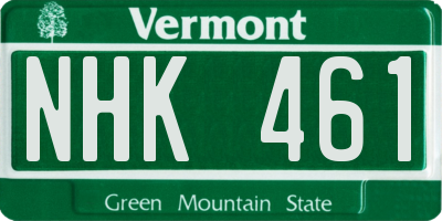 VT license plate NHK461