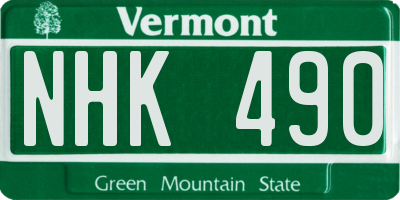 VT license plate NHK490