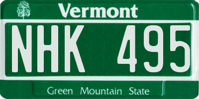 VT license plate NHK495