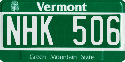 VT license plate NHK506