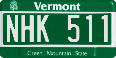 VT license plate NHK511