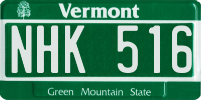 VT license plate NHK516