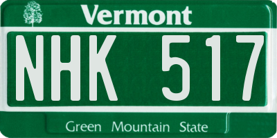VT license plate NHK517