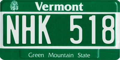 VT license plate NHK518