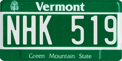 VT license plate NHK519