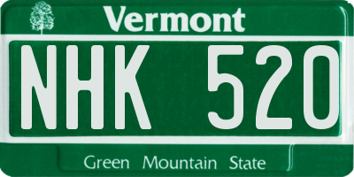 VT license plate NHK520