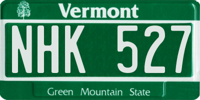 VT license plate NHK527