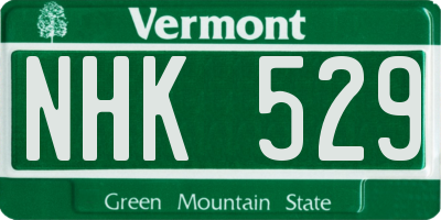 VT license plate NHK529