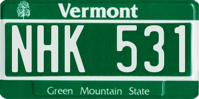 VT license plate NHK531