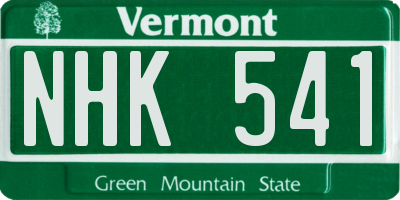 VT license plate NHK541