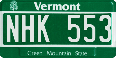 VT license plate NHK553