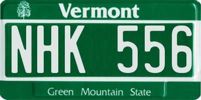 VT license plate NHK556