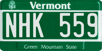 VT license plate NHK559