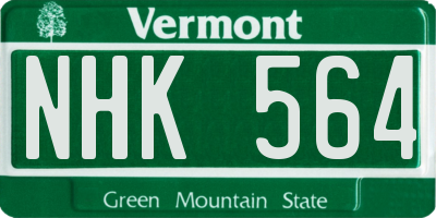 VT license plate NHK564