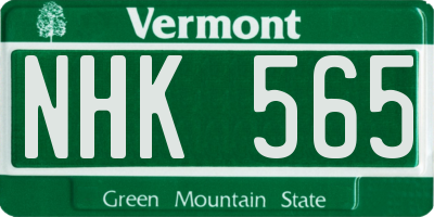 VT license plate NHK565