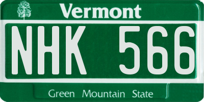 VT license plate NHK566