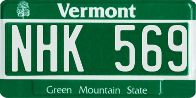 VT license plate NHK569