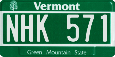 VT license plate NHK571