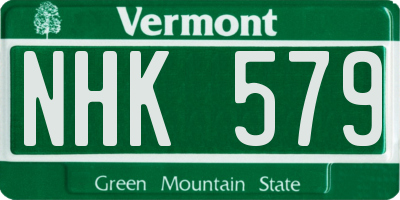 VT license plate NHK579