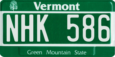 VT license plate NHK586