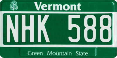VT license plate NHK588