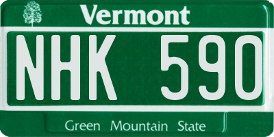 VT license plate NHK590