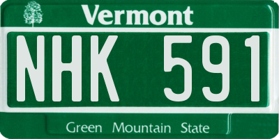 VT license plate NHK591